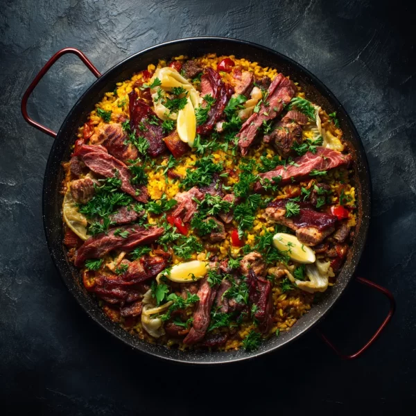 Cocinando una deliciosa Paella de Montaña en vivo en Pereira, con ingredientes autóctonos del Eje Cafetero. La mejor paella preparada por expertos, directo en tu mesa.